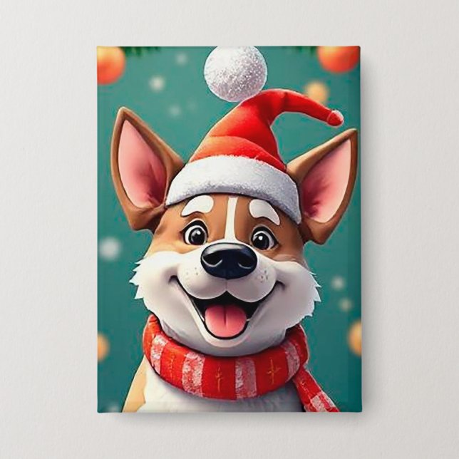 Dog Among Festive Christmas Decorations (Front)