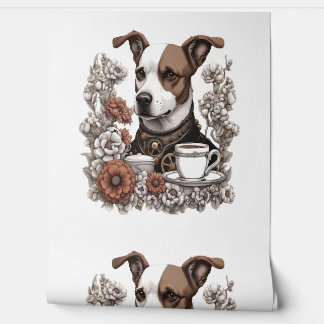 dog anc coffee wallpaper (Unrolling)