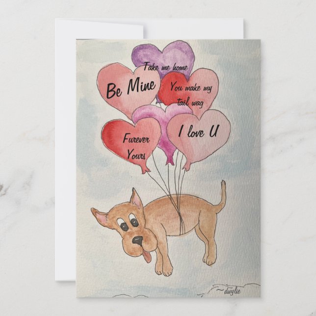 Dog and Balloons Holiday Card (Front)