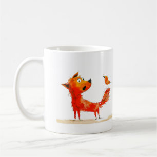 Dog and Bird Cartoon Coffee Mug