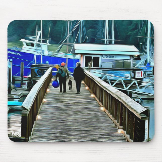 Dog and Boating Life on Lopez Island Mouse Pad (Front)