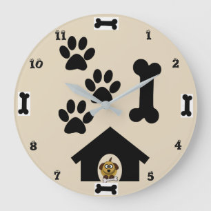 Dog And Bone Round Wall Clock