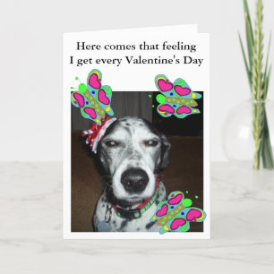 Dog and Butterflies Valentine Holiday Card