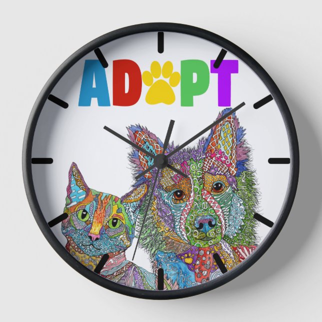 Dog and Cat Adoption and Rescue Clock (Front)