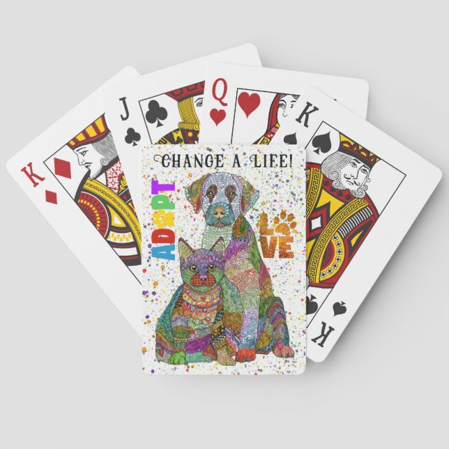 Dog and Cat Adoption and Rescue Playing Cards (Back)