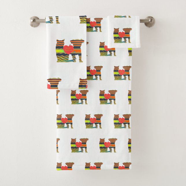 Dog And Cat Best Friends Bath Towel Set (Insitu)