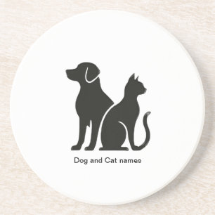 Dog and Cat boho design Coaster