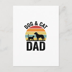 Dog and Cat Dad Vintage Pet Lover Shirt Design_1 Postcard