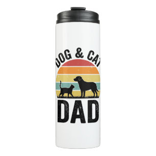 Dog and Cat Dad Vintage Pet Lover Shirt Design_1 Thermal Tumbler