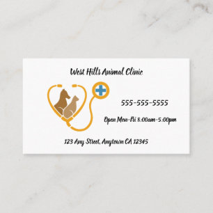 Dog and Cat Design Animal Clinic Business Card