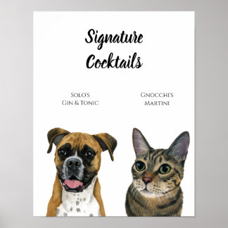 Dog and Cat Drink Sign for Wedding Receptions