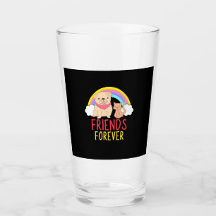 Dog And Cat Friends Forever Glass