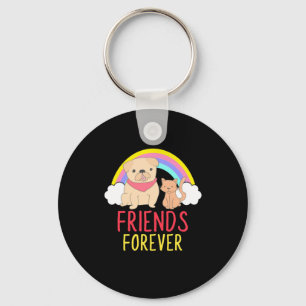 Dog And Cat Friends Forever Key Ring