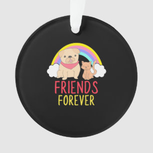 Dog And Cat Friends Forever Ornament