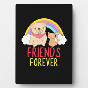 Dog And Cat Friends Forever Plaque