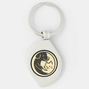 Dog and Cat Friendships Key Ring