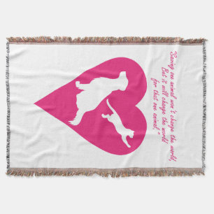 Dog and Cat Heart Throw Blanket