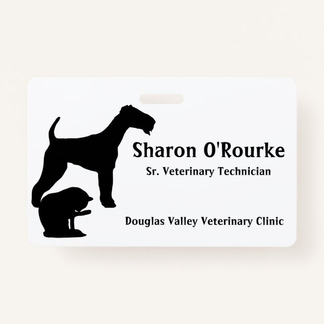 Dog and Cat Name Badge ID Badge (Front)