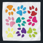 Dog And Cat Paw Prints Bandana<br><div class="desc">Great bandanna for any animal lover. Makes a nice gift for a new pet parent of a dog or cat.</div>