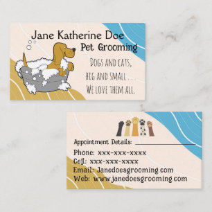 Dog and Cat Pet Grooming Business Cards
