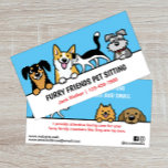 Dog and Cat Pet Sitting Cute Animal Care Funny  Business Card<br><div class="desc">An original cartoon style business card for your pet care business! This colourful design features cute dogs and cats with more drawings on the back and space to easily personalise with your information. Adorable Corgi, funny longhaired Dachshund, loveable tuxedo cat, Schnauzer, Pomeranian and chocolate Lab drawings. Perfect for dog walkers,...</div>