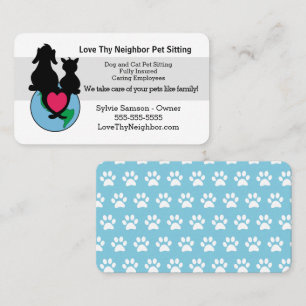 Dog and Cat Pet Sitting Template Business Card