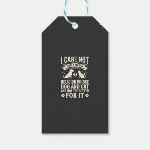 Dog and Cat Religion Quote Gift Tags