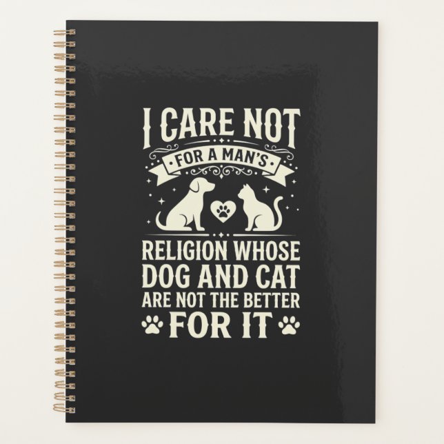 Dog and Cat Religion Quote Planner (Front)