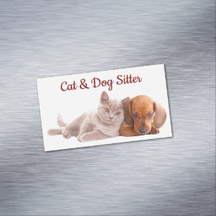 Dog and cat sitter Business Card Magnet
