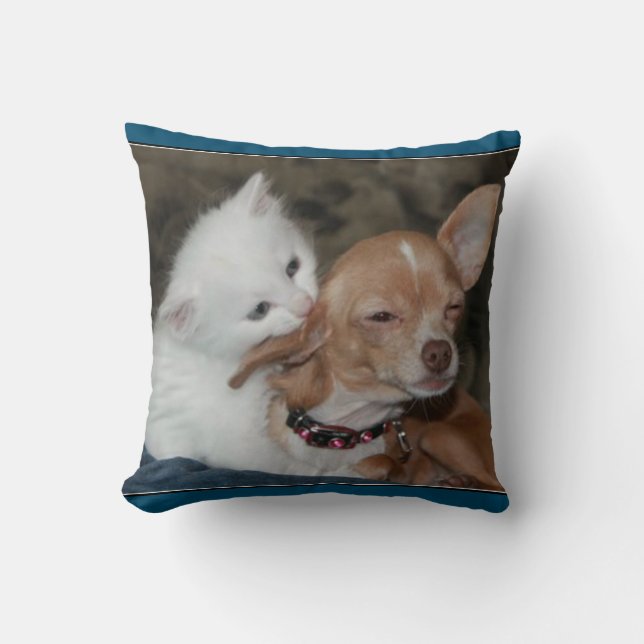 'DOG AND CAT' THROW PILLOW. CUSHION (Front)