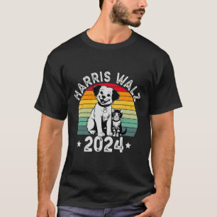Dog And Cat Vintage Kamala Harris Tim W 2024 Elect T-Shirt