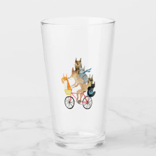 Dog and cats cycling glass