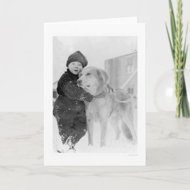 Dog and Child Nome Alaska 1926 Card (Front)