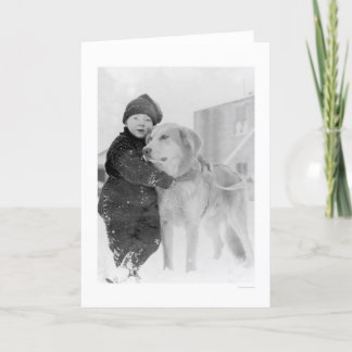 Dog and Child Nome Alaska 1926 Card