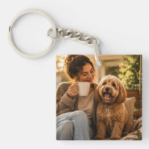 Dog and Coffee Key Ring