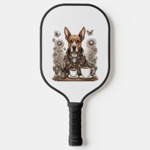 dog and coffee mug pickleball paddle