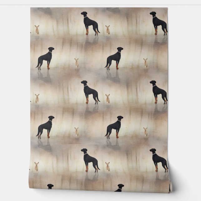Dog and Deer Wall Paper (Unrolling)