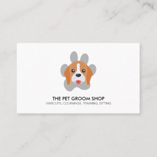 Dog and Dog Paw Business Card