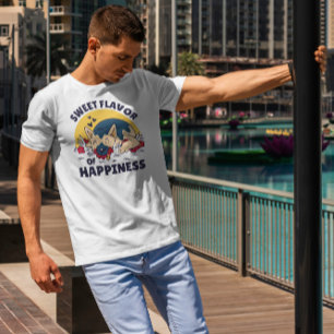 Dog And Flowers Happiness   T-Shirt