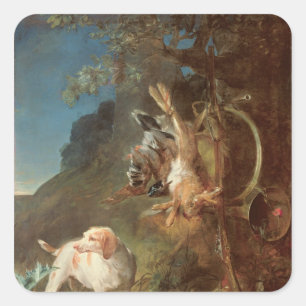 Dog and Game, 1730 Square Sticker