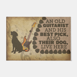 Dog And Guitarist Doormat, Cute Family Mat