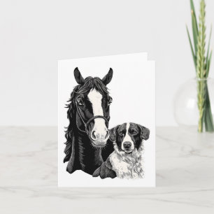 Dog And Horse Lover Horseback Riding Equestrian Fo Card
