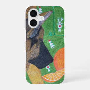 Dog and orange phone case