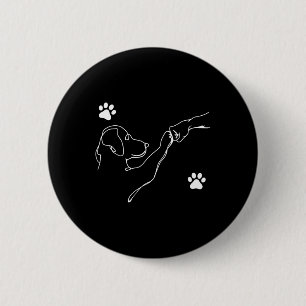 Dog And People Punch Hand Dog Friendship Fist Bump 6 Cm Round Badge