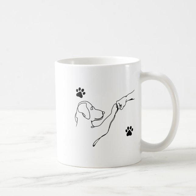 Dog And People Punch Hand Dog Friendship Fist Bump Coffee Mug (Right)