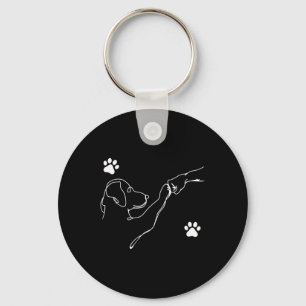 Dog And People Punch Hand Dog Friendship Fist Bump Key Ring