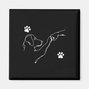 Dog And People Punch Hand Dog Friendship Fist Bump Magnet