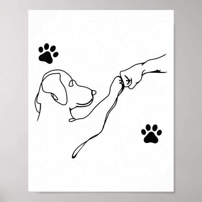 Dog And People Punch Hand Dog Friendship Fist Bump Poster (Front)