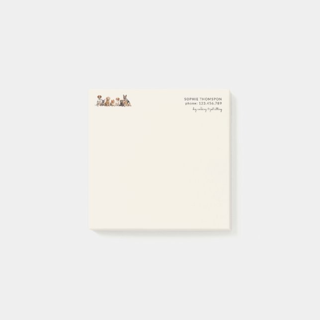 Dog and pets dog walking post-it notes (Front)