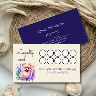 Dog and pets grooming loyalty card